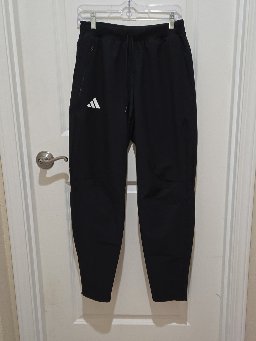 adidas Black Jogger Track Pants with White Logo